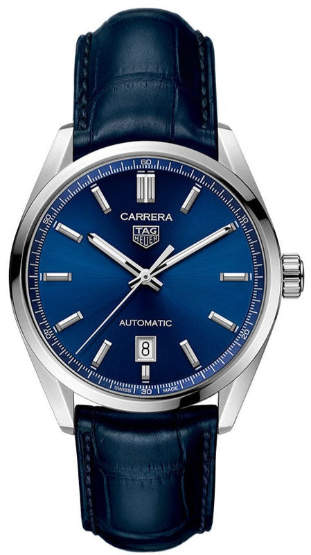 Tag Heuer Carrera Date Blue Dial Blue Leather Strap Watch for Men - WBN2112.FC6504 Buy Now By Tag Heuer