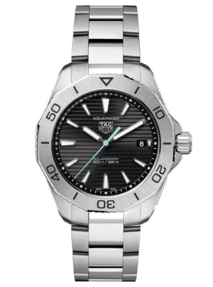 Tag Heuer Aquaracer Professional 200 Solargraph Quartz Black Dial Silver Steel Strap Watch for Men - WBP1114.BA0000 Buy Now By Tag Heuer