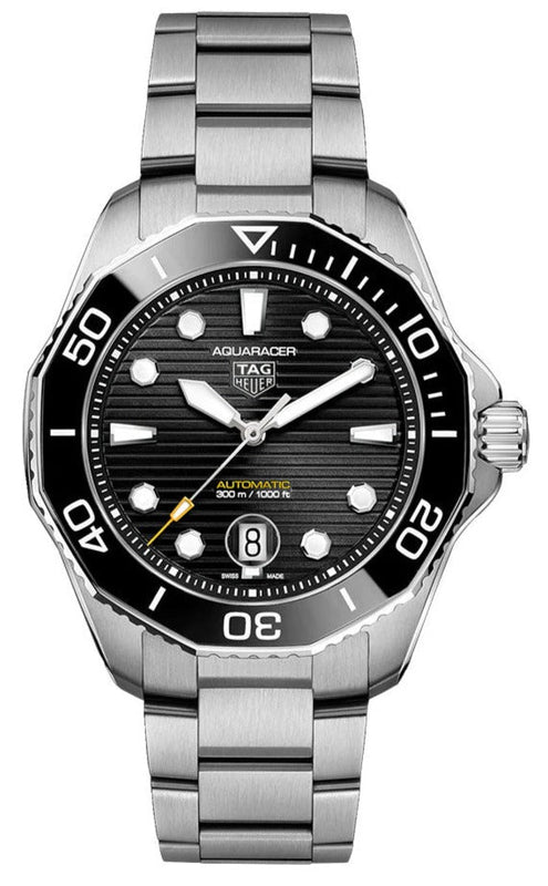 Tag Heuer Aquaracer Professional 300 Automatic Black Dial Silver Steel Strap Watch for Men - WBP201A.BA0632 Buy Now By Tag Heuer