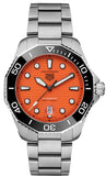 Tag Heuer Aquaracer Professional 300 Diver Automatic Orange Dial Silver Steel Strap Watch for Men - WBP201F.BA0632