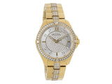 Bulova Crystal Collection Silver Crystal Dial Gold Steel Strap Watch for Women - 98L228 Buy Now By Bulova