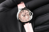 Cartier Ballon Blue De Cartier Pink Dial Pink Leather Strap Watch for Women - WSBB0031 Buy Now By Cartier