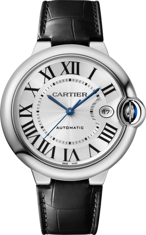 Cartier Ballon Bleu De Cartier Silver Dial Black Leather Strap Watch for Women - WSBB0028 Buy Now By Cartier
