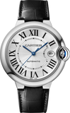 Cartier Ballon Bleu De Cartier Silver Dial Black Leather Strap Watch for Women - WSBB0028 Buy Now By Cartier