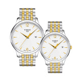 Tissot T Classic Tradition White Dial Two Tone Mesh Bracelet Watch for Women - T063.210.22.037.00 Buy Now By Tissot