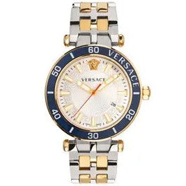 Versace Greca Sport Quartz White Dial Two Tone Steel Strap Watch For Men - VEZ300521 Buy Now By Versace