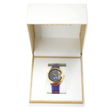 Versace V-Circle The Clans Edition Black Dial Red & Blue Leather Strap Watch for Women - VEBQ00218 Buy Now By Versace