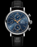 IWC Portofino Chronograph Blue Dial Black Leather Strap Watch for Men - IW391036 Buy Now By IWC
