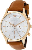 Emporio Armani Quartz Silver Dial Brown Leather Strap Watch For Men - AR11043 Buy Now By Emporio Armani