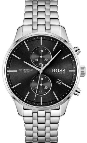 Hugo Boss Associate Black Dial Silver Steel Strap Watch for Men - 1513869 Buy Now By Hugo Boss
