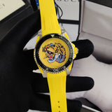 Gucci Dive Tiger Yellow Dial Yellow Rubber Strap Watch For Men - YA136317 Buy Now By Gucci