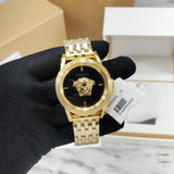 Versace Palazzo Empire Black Dial Gold Steel Strap Watch for Men - VERD00818 Buy Now By Versace
