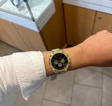 Michael Kors Whitney Chronograph Black Dial Gold Steel Strap Watch for Women - MK7224 Buy Now By Michael Kors