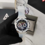 Guess Poseidon Chronograph Rainbow Dial White Silicone Strap Watch For Men - GW0425G4 Buy Now By Guess