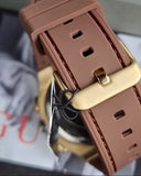 Guess Headline Chronograph Blue Dial Brown Silicone Strap Watch For Men - GW0571G5 Buy Now By Guess