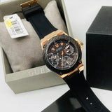 Guess Zena Chronograph Black Dial Black Rubber Strap Watch For Women - W1094L6 Buy Now By Guess