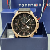 Tommy Hilfiger Dean Chronograph Quartz Black Dial Black Leather Strap Watch for Men - 1791273 Buy Now By Tommy Hilfiger