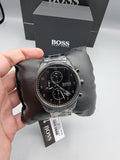 Hugo Boss Skymaster Chronograph Black Dial Black Steel Strap Watch for Men - 1513785 Buy Now By Hugo Boss