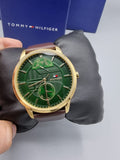 Tommy Hilfiger Hunter Green Dial Brown Leather Strap Watch for Men - 1791607 Buy Now By Tommy Hilfiger