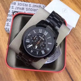 Fossil Grant Chronograph Black Dial Black Steel Strap Watch for Men - FS4832 Buy Now By Fossil