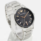 Emporio Armani Renato Quartz Black Dial Silver Steel Strap Watch For Men - AR11179 Buy Now By Emporio Armani
