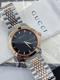 Gucci G Timeless Black Dial Two Tone Steel Strap Watch For Men - YA126410 Buy Now By Gucci