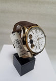 Fossil Flynn Twist Mechanical White Dial Brown Leather Strap Watch for Men - BQ2218 Buy Now By Fossil