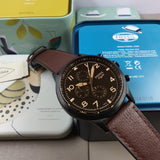 Fossil Retro Pilot Chronograph Brown Dial Brown Leather Strap Watch for Men - FS5833 Buy Now By Fossil