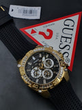 Guess Trophy Multifunction Black Dial Black Rubber Strap Watch for Men - GW0333G2 Buy Now By Guess