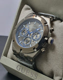 Guess Continental Grey Dial Grey Steel Strap Watch for Men - GW0260G3 Buy Now By Guess