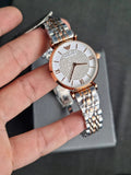 Emporio Armani Gianni T Bar Analog White Dial Two Tone Steel Strap Watch For Women - AR2076 Buy Now By Emporio Armani
