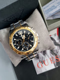 Guess Commander Chronograph Black Dial Two Tone Steel Strap Watch for Men - GW0056G4 Buy Now By Guess