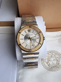 Versace Greca Silver Dial Two Tone Steel Strap Watch for Men - VEVI00320 Buy Now By Versace