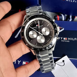 Tommy Hilfiger Luke Quartz Black Dial Silver Steel Strap Watch for Men - 1791120 Buy Now By Tommy Hilfiger