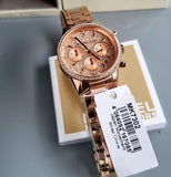 Michael Kors Ritz Chronograph Rose Gold Dial Rose Gold Steel Strap Watch For Women - MK7302 Buy Now By Michael Kors