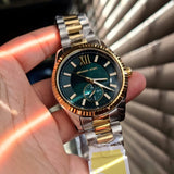 Michael Kors Lexington Quartz Green Dial Two Tone Steel Strap Watch For Men - MK9063 Buy Now By Michael Kors