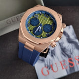 Guess Empire Analog Quartz Lime Green Dial Blue Silicon Strap Watch for Men - GW0583G3 Buy Now By Guess