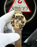Guess Iconic Quartz Gold Dial Gold Mesh Bracelet Watch For Women - GW0527L2 Buy Now By Guess