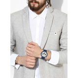 Guess Caliber Chronograph White Dial Blue Rubber Strap Watch for Men - W0864G6 Buy Now By Guess