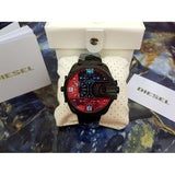 Diesel Uber Chief Chronograph Red Dial Black Steel Strap Watch For Men - DZ7373 Buy Now By Diesel
