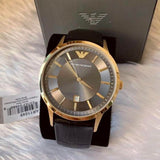 Emporio Armani Renato Quartz Grey Dial Black Leather Strap Watch For Men - AR11049 Buy Now By Emporio Armani