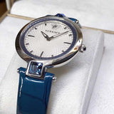 Versace Olympo Gleam White Dial Green Leather Strap Watch for Women - VAN020016 Buy Now By Versace