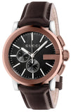 Gucci G Chrono Black Dial Brown Leather Strap Watch For Men - YA101202 Buy Now By Gucci