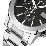 Gucci G Chrono Black Dial Silver Steel Strap Watch For Men - YA101204 Buy Now By Gucci