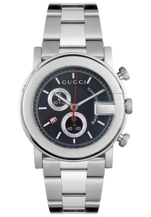 Gucci G Chrono Black Dial Silver Steel Strap Watch For Men - YA101309 Buy Now By Gucci