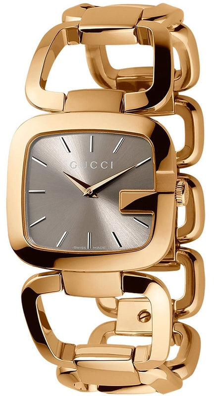Gucci G Gucci Sunbrushed Brown Dial Rose Gold Steel Strap Watch For Women - YA125511 Buy Now By Gucci