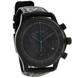 Gucci G Timeless Chronograph Black Dial Black Leather Strap Watch For Men - YA126244 Buy Now By Gucci