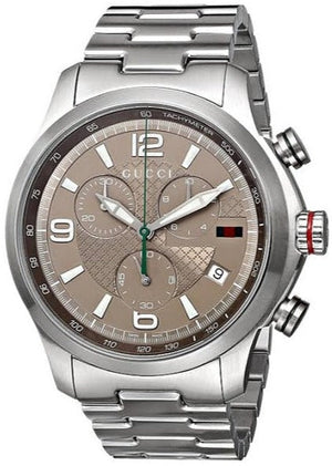 Gucci G Timeless Brown Dial Silver Steel Strap Watch For Men - YA126248 Buy Now By Gucci