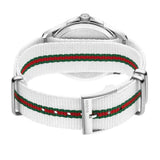 Gucci G Timeless Quartz White DIal White NATO Strap Watch For Men - YA126322 Buy Now By Gucci