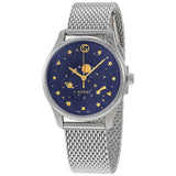 Gucci G-Timeless Motifs Moon Phase Blue Dial Silver Mesh Bracelet Watch For Men - YA126328 Buy Now By Gucci